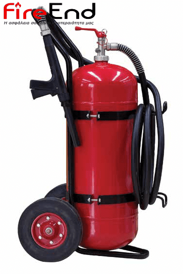 Τροχήλατος πυροσβεστήρας ξηράς σκόνης ABC 40% 50Kg - BSI KITEMARK SERIES