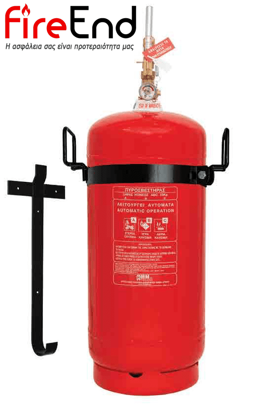 Πυροσβεστήρας ξηράς σκόνης ABC 40% τοπικής εφαρμογής 50kg • Θέση για πυροκροτητή