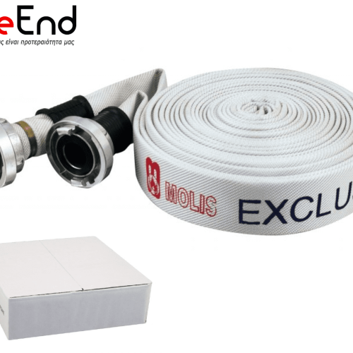 Δεμένος πυροσβεστικός σωλήνας 1½″ 8 bar με ρακόρ, με ανοξείδωτο γαλβανιζέ σύρμα και προστατευτικά μανίκια, για την προστασία των χεριών κατά τη χρήση - Πυροσβεστικός εξοπλισμός